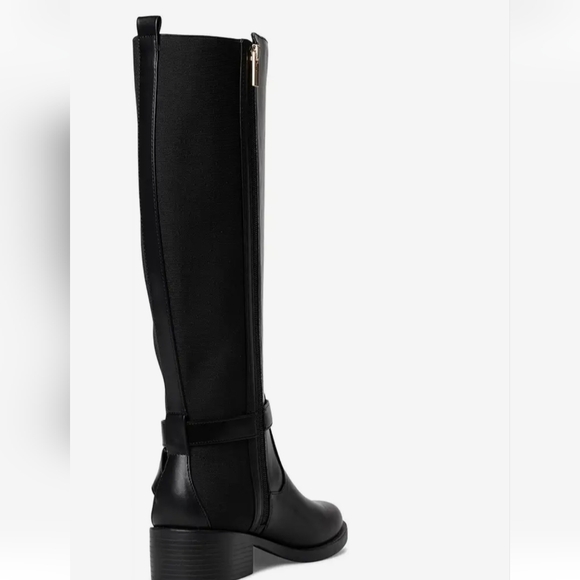 TOMMY HILFIGER NEW BLACK KNEE HIGH BOOTS SZ 7.5 - Picture 2 of 12